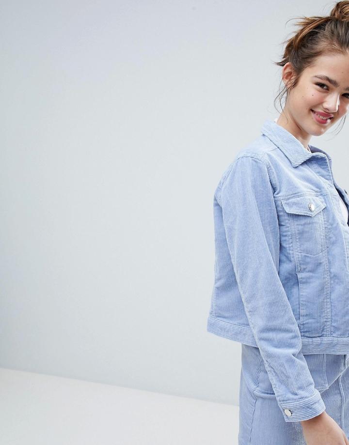 Monki Cord Trucker Jacket Two-piece - Blue