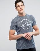 Hollister Large Logo T-shirt Slim Fit In Blue Marl - Blue