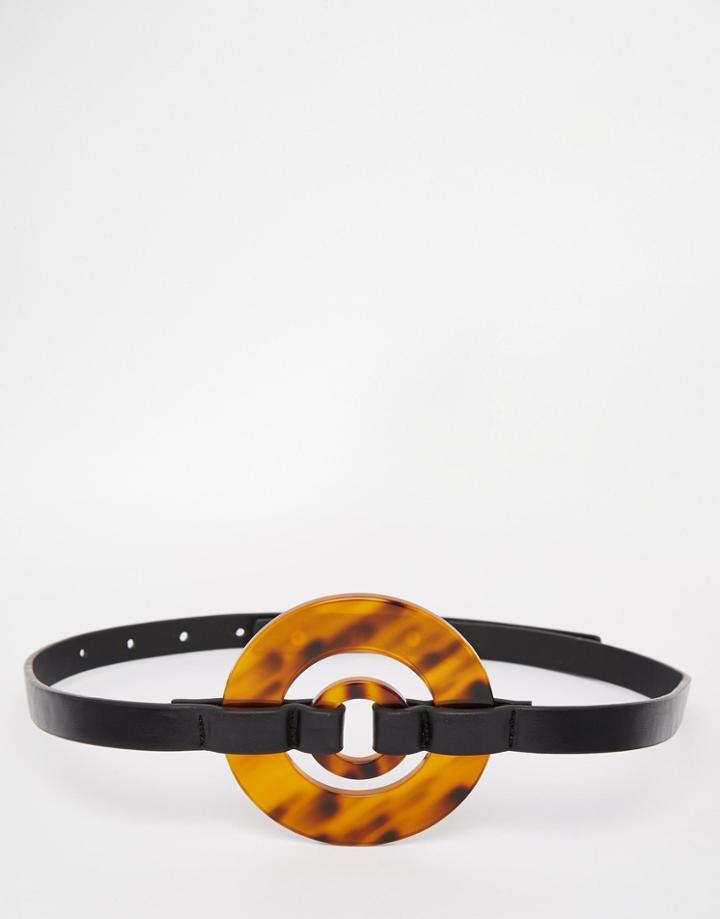 Asos Statement Circle Detail Tort High Waist Belt - Multi