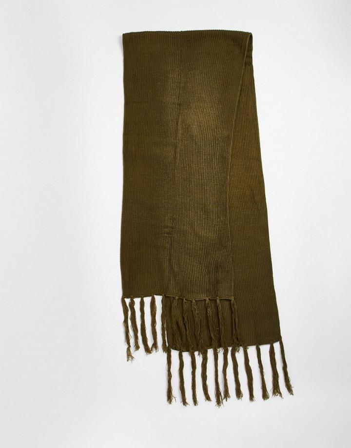 Svnx Oversized Scarf In Khaki-green