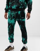 Agora Relaxed Sweatpants In Tie-dye - Black