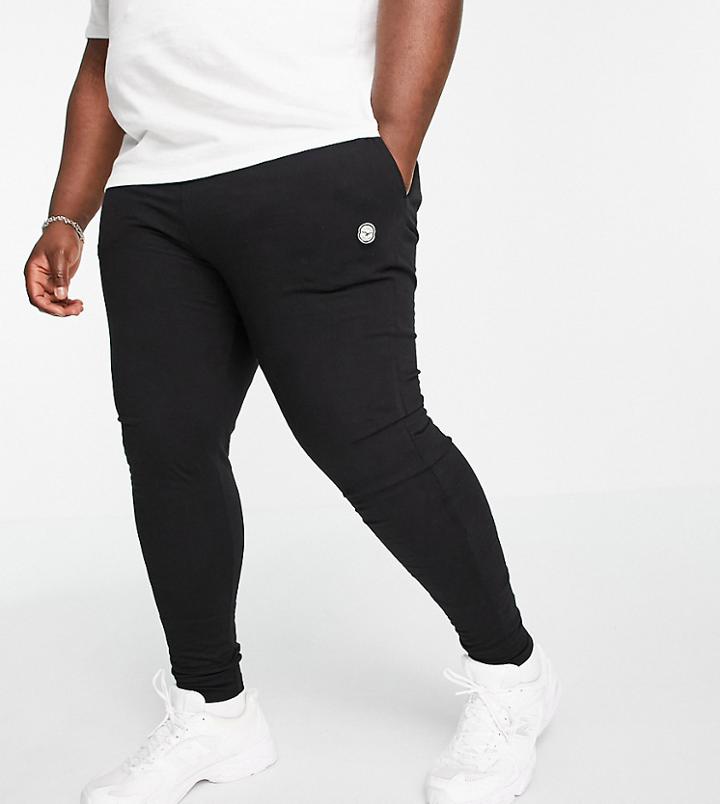 Le Breve Plus Lounge Sweatpants In Black With White Band - Part Of A Set