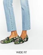 Asos Mineral Wide Fit Jacquard Loafers - Multi