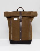 Sandqvist Rolf Backpack In Waxed Cotton Canvas - Green