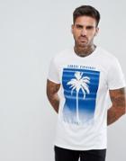 Armani Exchange Slim Fit Palm Print Logo T-shirt In White - White