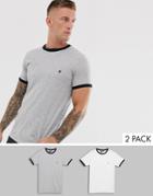 French Connection 2 Pack Ringer T-shirts-gray