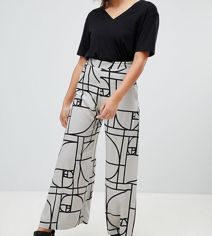 Weekday Wide Leg Pants In Deco Print