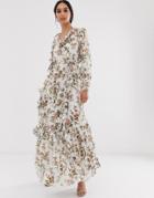 Needle & Thread Floral Long Sleeve Maxi Dress-multi