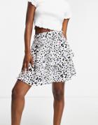 Asos Design Tiered Mini Skirt In Animal Floral Print-multi