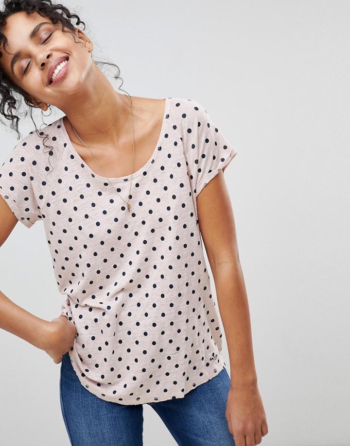 Pepe Jeans Michelle Polka Dot Print T-shirt - Cream