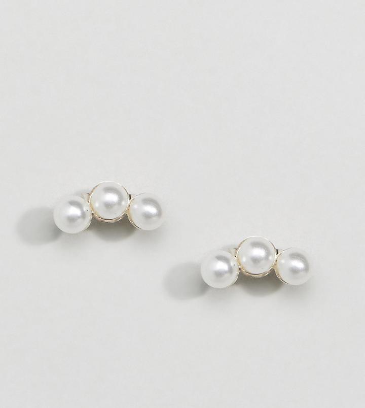 Kingsley Ryan Pearl Ear Climber Earrings - Cream