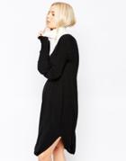 Shae Zana V Neck Sweater Dress With Twisted Hem - Black