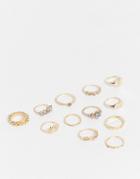 Ego Ring Statement Sovereign Stacking Multipack In Gold
