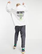 Asos Design Super Oversized Shirt With Back Text Print-white