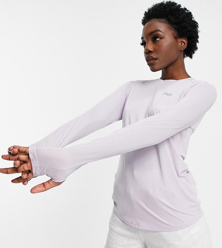 Asos 4505 Tall Icon Long Sleeve Run Top-purple
