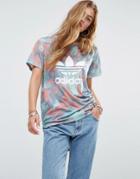 Adidas Originals Pastel Camo Print Trefoil T-shirt - Multi