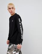 Aape By A Bathing Ape Long Sleeve T-shirt With Sleeve Print In Black - Black
