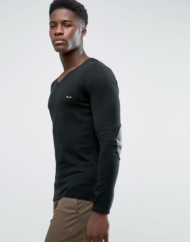 Selected Fitted V Neck Soft Feel Knitwear - Black