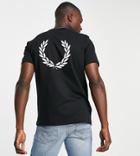 Fred Perry Back Logo T-shirt In Black Exclusive At Asos