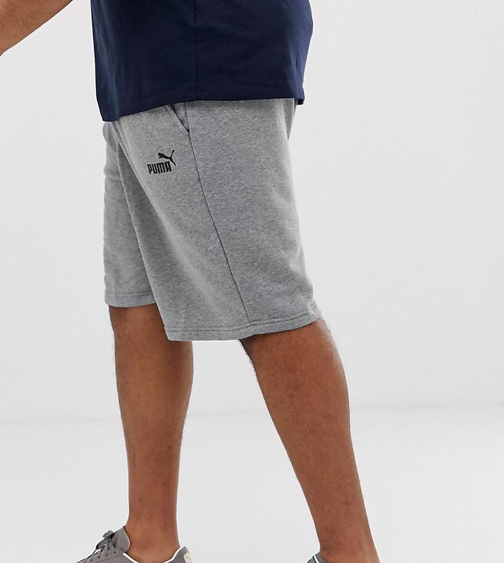 Puma Plus Essentials Logo Shorts In Gray