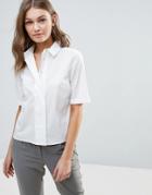 Selected Kenta Cropped Shirt - White