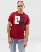 Fred Perry Color Block Wreath T-shirt In Red - Red