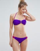 South Beach Macrame Detail Bikini Set - Purple