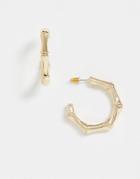 Asos Design Pack Of 2 Bamboo Hoop Earrings In Gold Tone