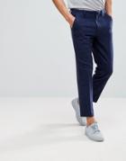Asos Slim Crop Smart Pants In Navy Texture - Navy