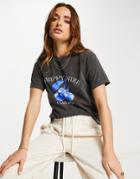 Topshop Happy Daze Cali Tee In Black