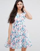 Yumi Rose Organza Print Dress - Green
