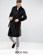 Asos Tall Fleece Shawl Neck Robe - Black