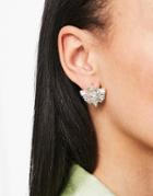 True Decadence Crystal Cluster Earrings In Silver