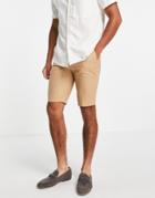 Gianni Feraud Wedding Linen Slim Fit Suit Shorts-neutral