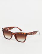 Aj Morgan Square Lens Sunglasses In Tort-brown
