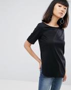 Cheap Monday Mirth Asymmetric Hem T-shirt - Black