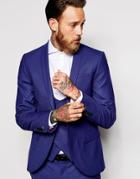 Noose & Monkey Suit Jacket With Shawl Lapel In Skinny Fit - Deep Blue