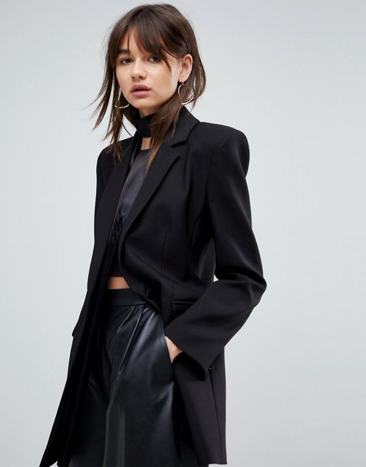 Asos Premium Exaggerated Hip Blazer - Black