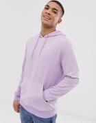 Asos Design Hoodie In Lilac Poly Tricot - Purple