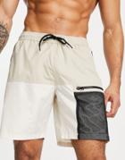 Topman Cut N Sew Swim Short In Multicolor