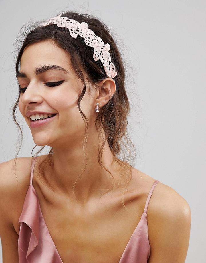 Asos Embroidered Lace Headband - Multi