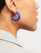 Topshop Spiral Statement Hoop Earrings In Blue