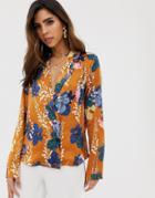 Vila Floral Boxy Double Breasted Shirt - Multi
