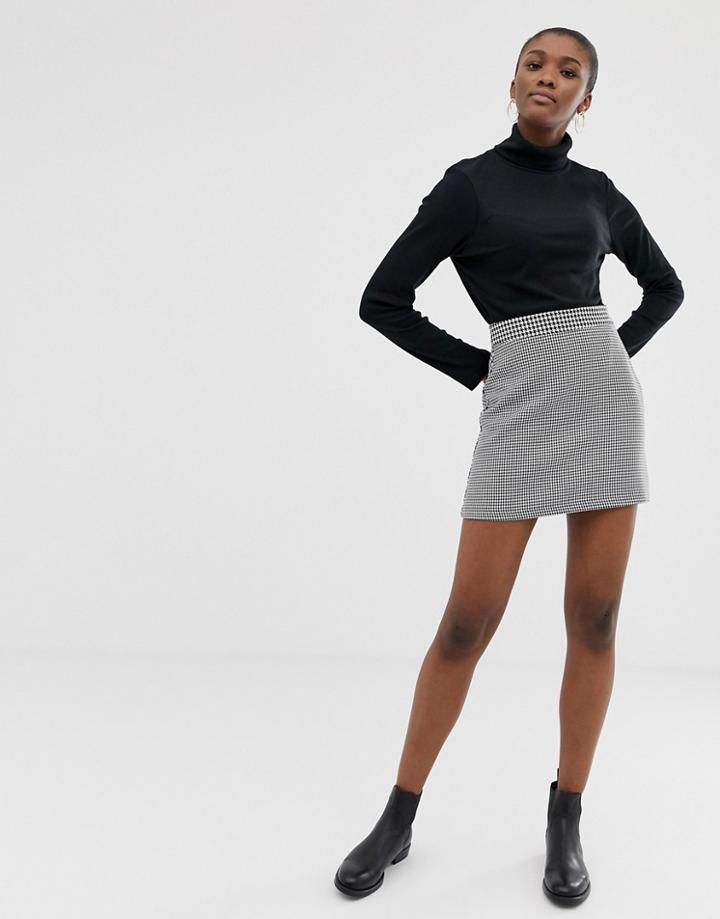 Asos Design Ultimate A-line Mini Skirt In Cut About Dogstooth - Multi