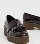 Monki Flatform Loafer In Dark Brown - Brown