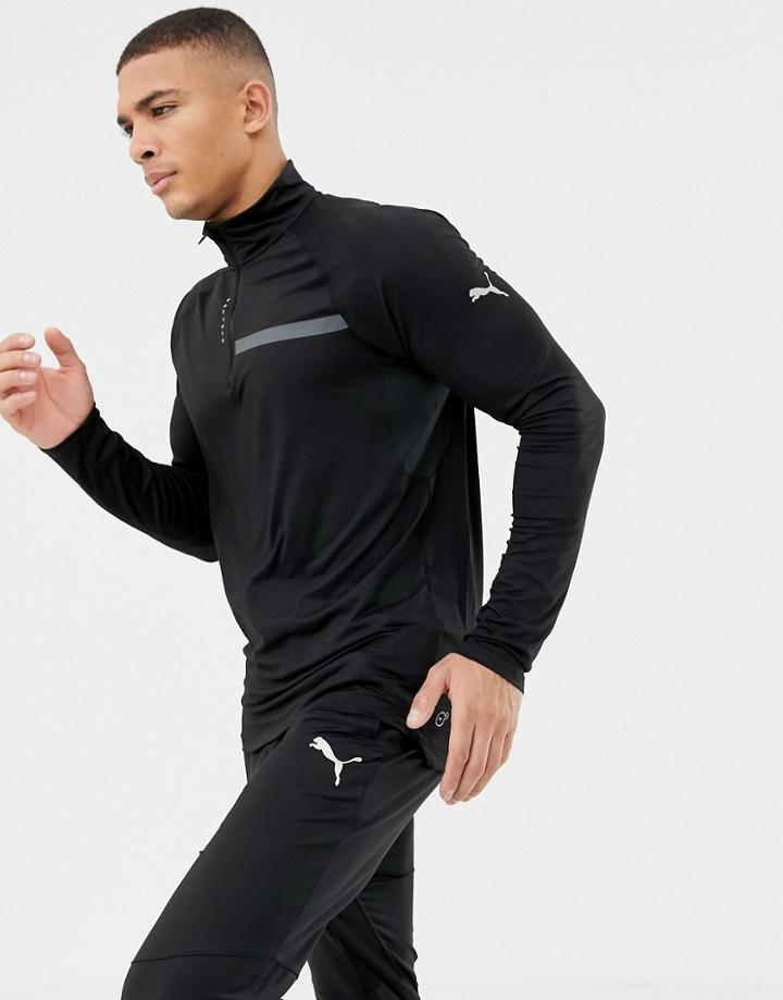 Puma Running 1/4 Zip Sweat In Black 517010-07 - Black