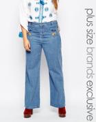 Alice & You Wide Leg Embroidered Jean - Blue