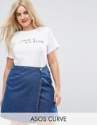 Asos Curve T-shirt With Love Is Colourblind - White
