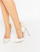 Asos Phoenix Pointed Bow Detail High Heels - Ivory