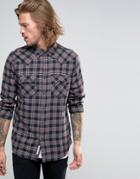 Lee Rider Check Western Shirt Maroon - Red